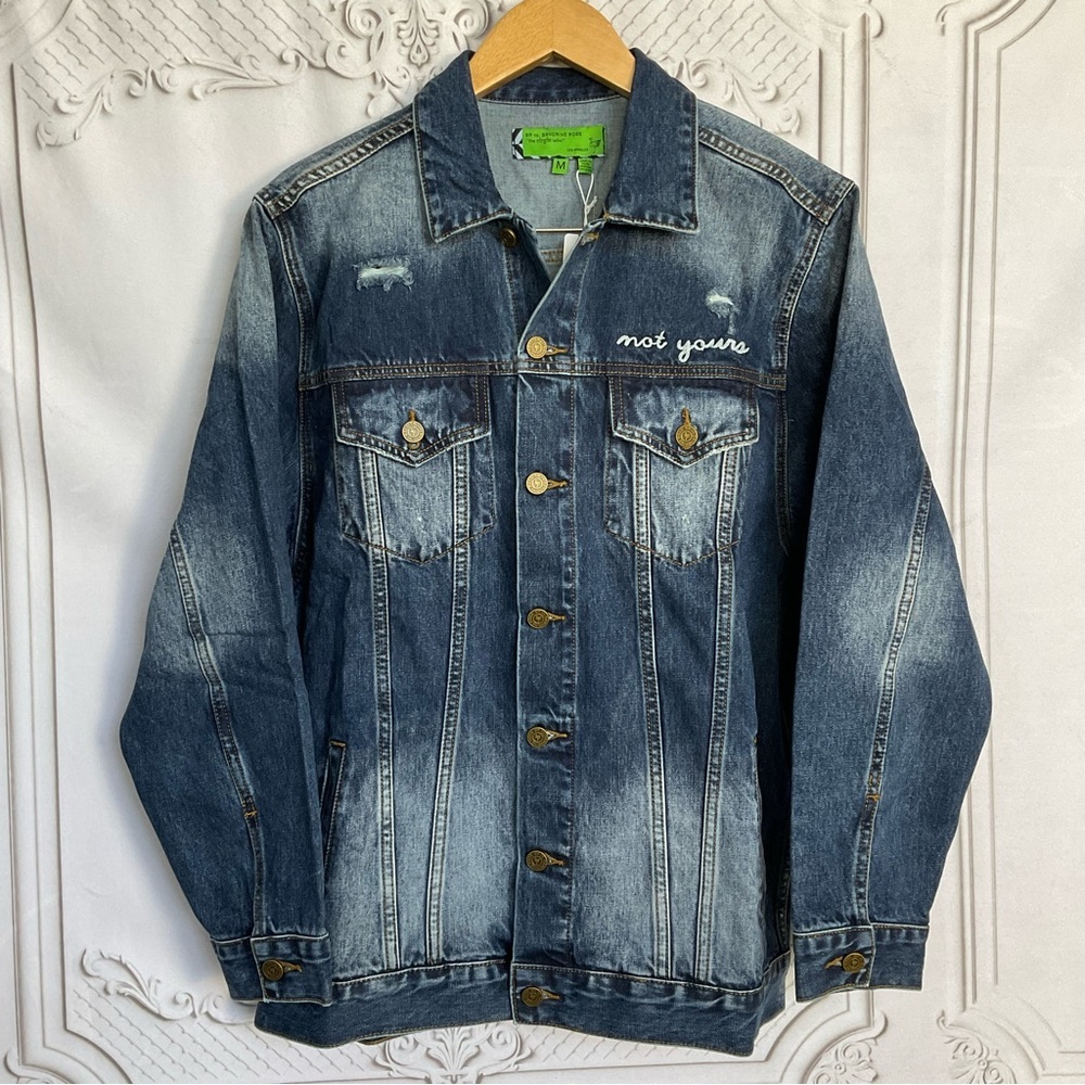 Sandrine Rose FREE PEOPLE “Not Yours” l’artiste Denim Jacket Women’s Medium New